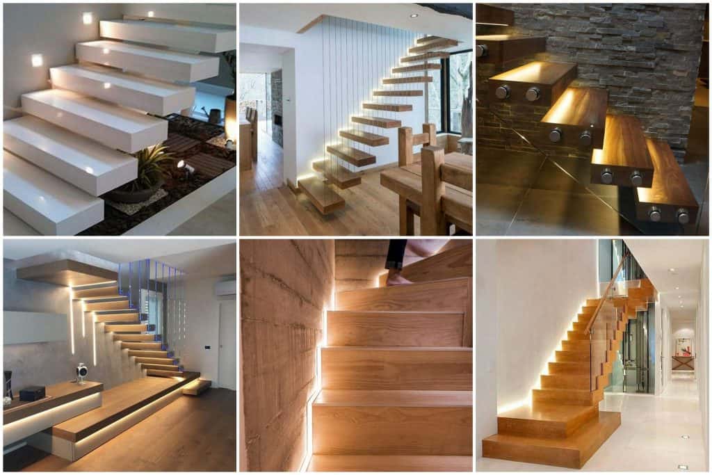 oświetlenie schodów drewnianych